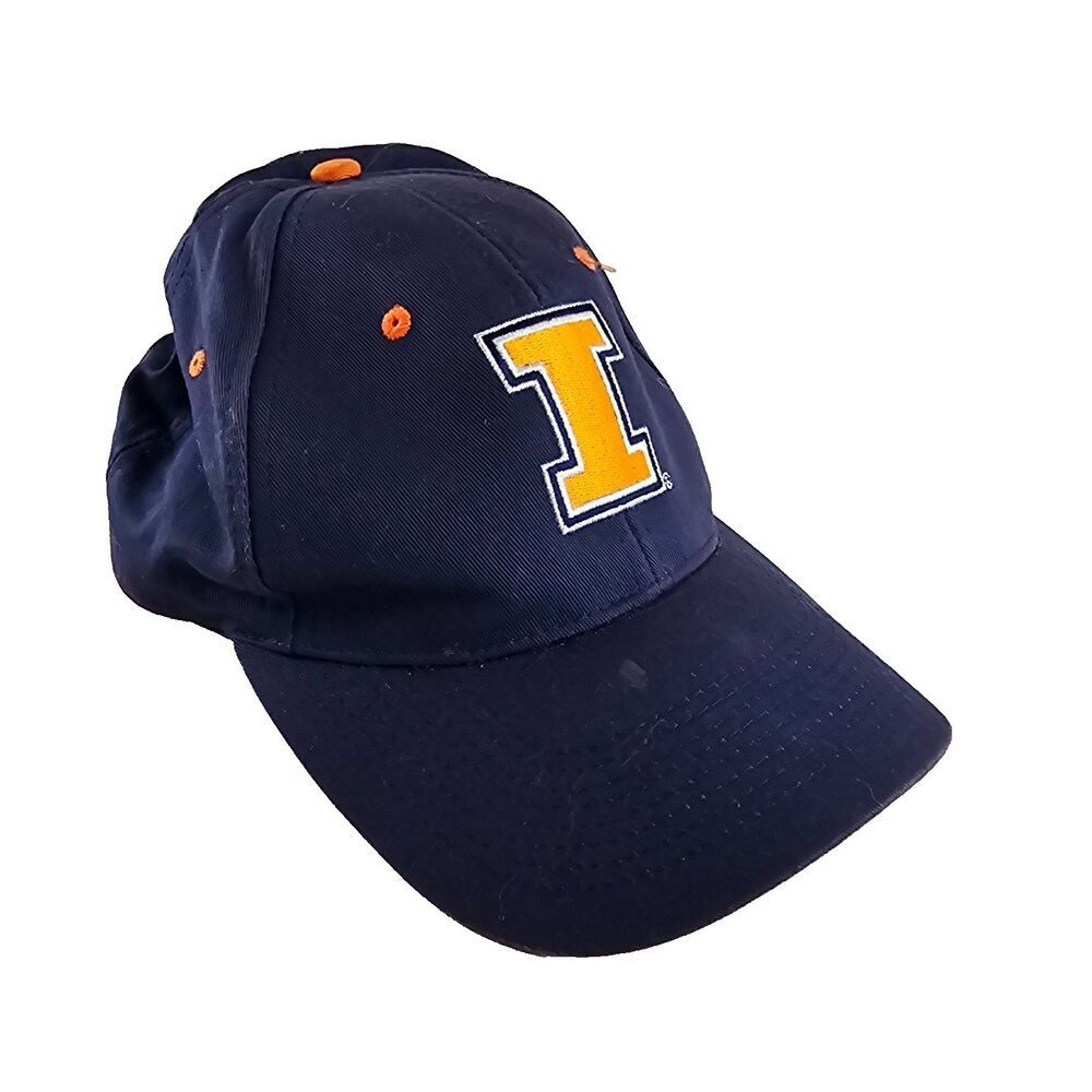 Illinois Fighting Illini Navy Snapback Hat Orange I Logo NCAA Adjustable Cap